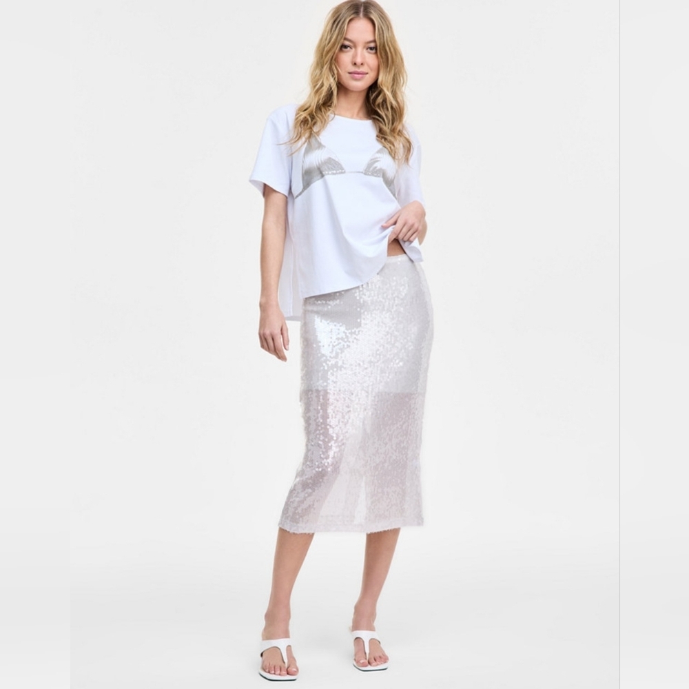 BAR III WOMEN'S SEQUIN SHIMMER MIDI DRESS NWT